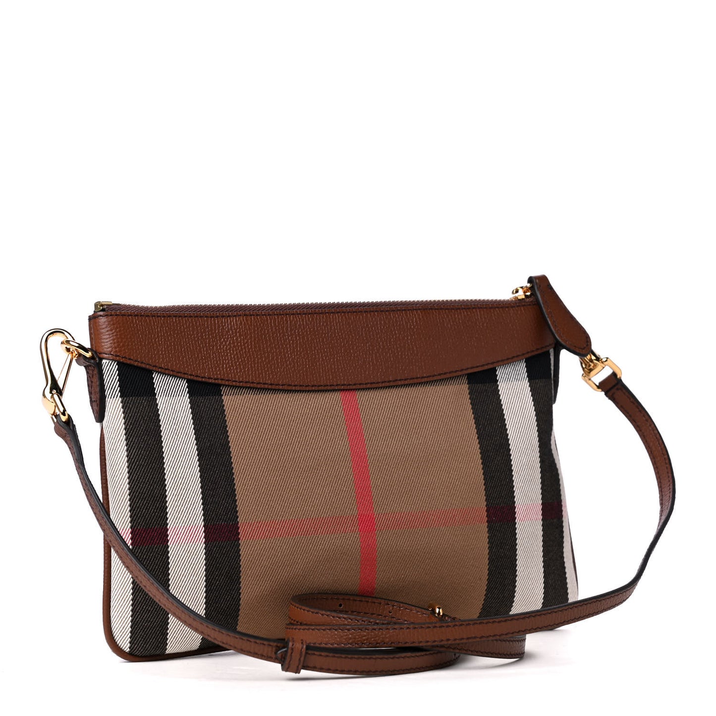 House Check Derby Peyton Crossbody Clutch Bag Tan