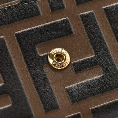 Fendi Vitello Soft F is Fendi Bi-Color FF 1974 Embossed Continental Envelope Wallet On Chain Maya Black 13 of 13