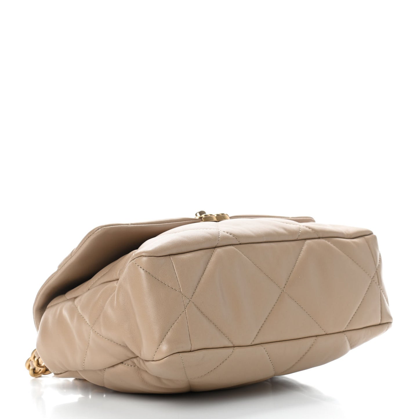 Quilted Large Chanel 19 Flap Dark Beige