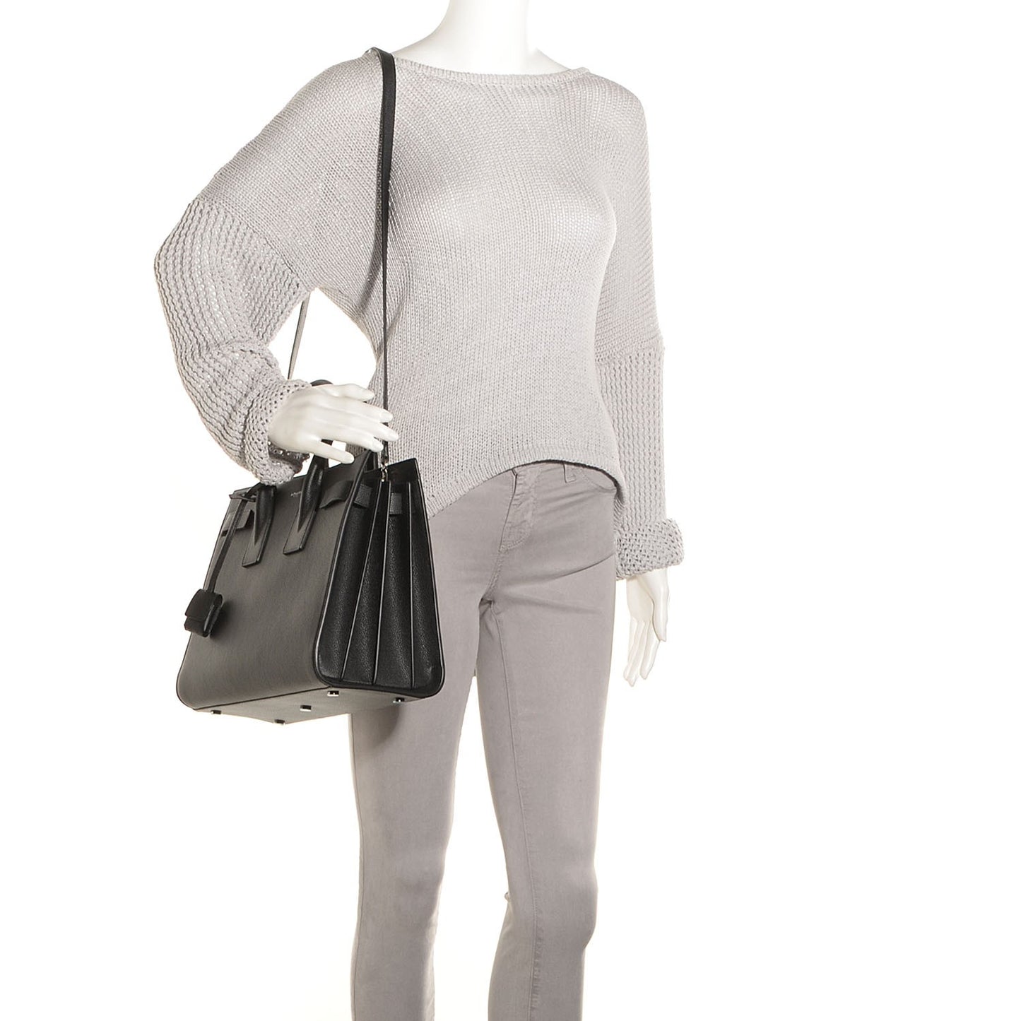 Grained Calfskin Small Sac De Jour Black