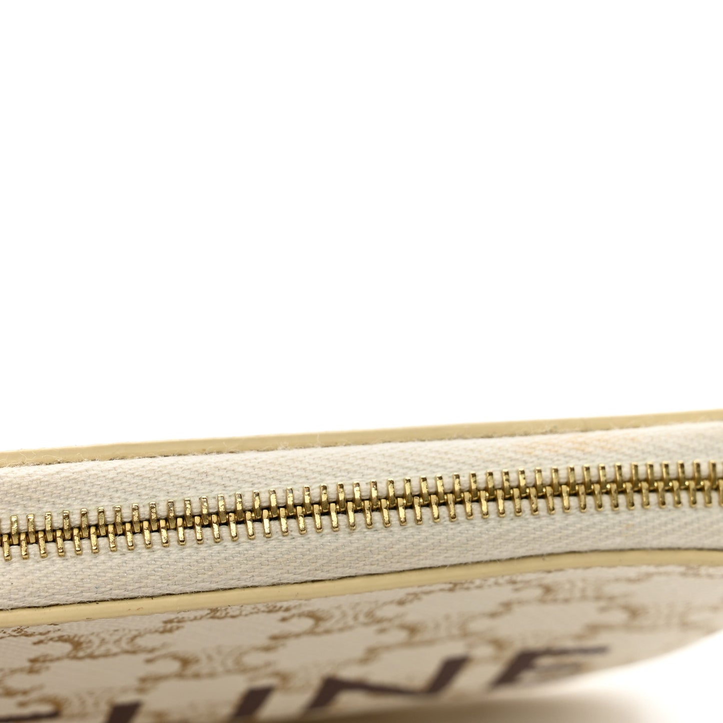Triomphe Canvas Coin and Card Pouch White