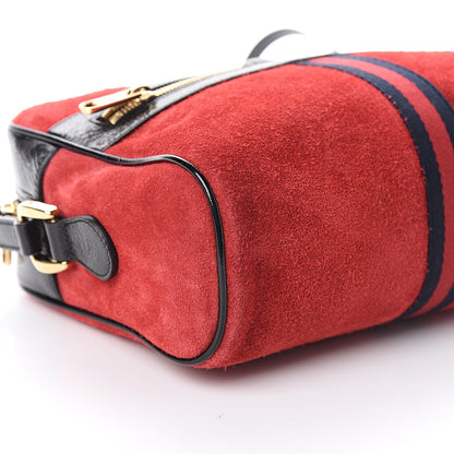Gucci Suede Patent Web Small Ophidia Shoulder Bag Hibiscus Red Black 7 of 8