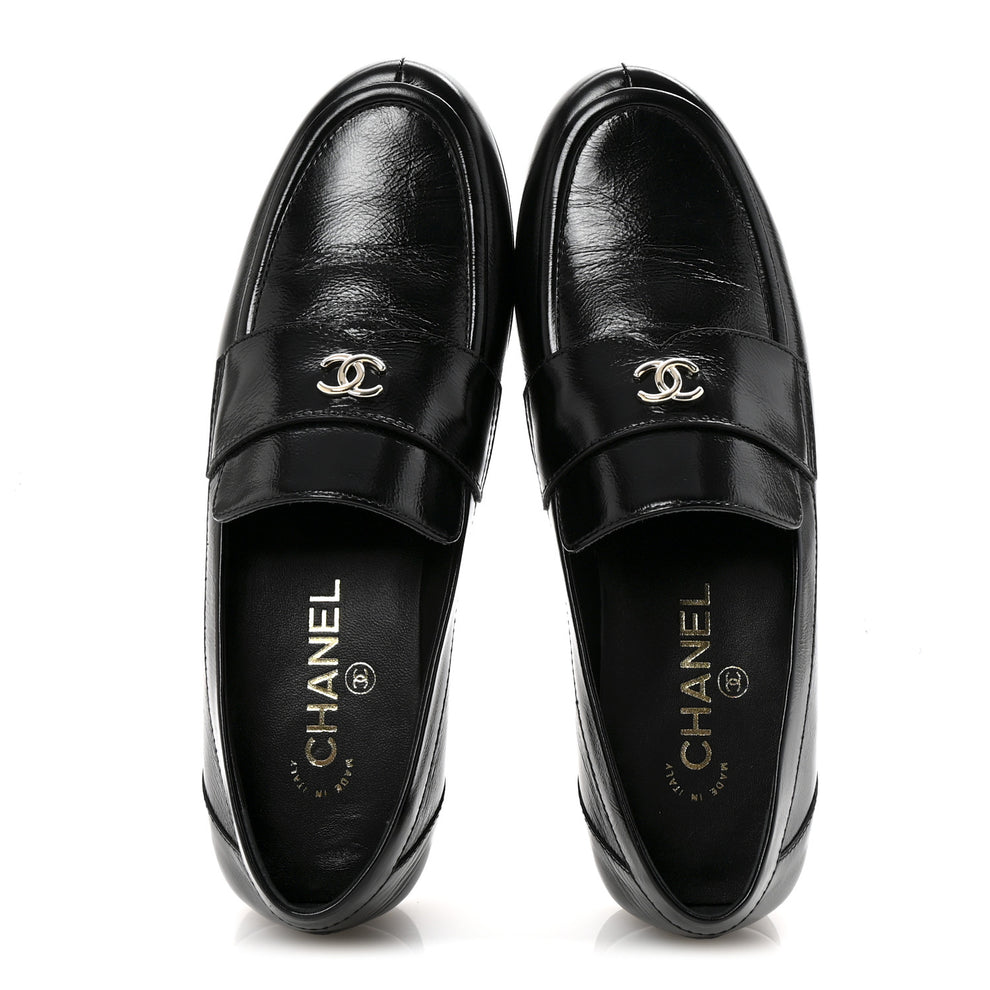 CC Moccasins Glossy Black Lambskin main image 0