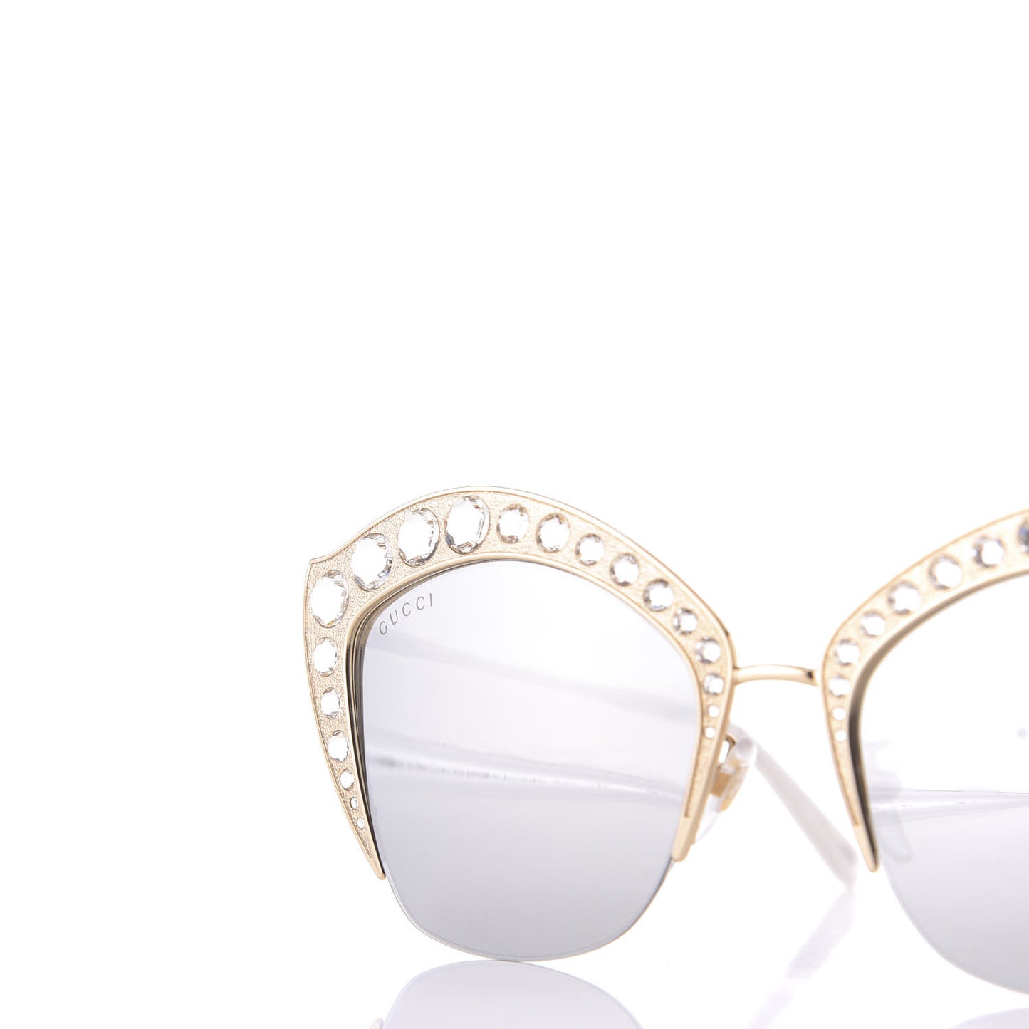 Metal Crystal Cat Eye Sunglasses GG00114S Gold