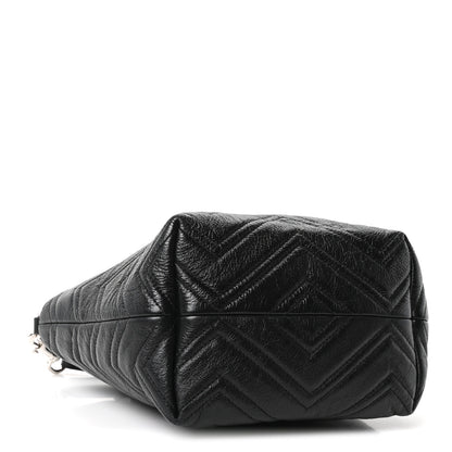 Gucci Nappa Chevron Matelasse Small GG Marmont Tote Bag Black 4 of 10