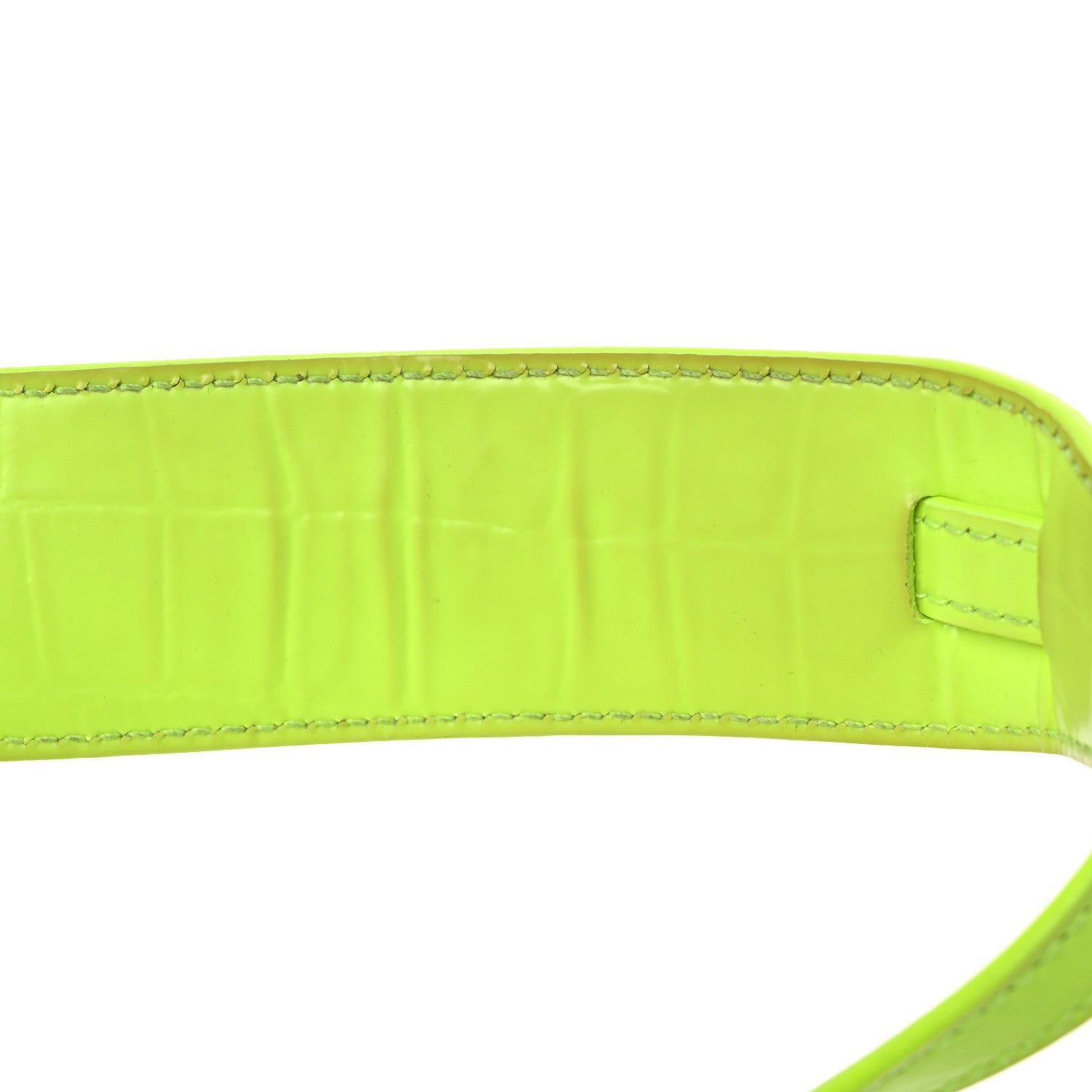 Balenciaga Semi Shiny Calfskin Crocodile Embossed Neo Classic Silver Hardware Mini City Fluo Yellow 25 of 26