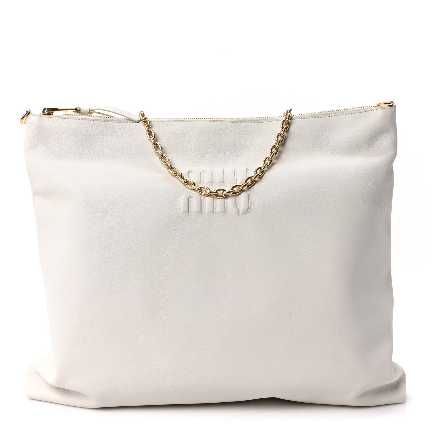 Miu Miu Soft Calf Softy Shoulder Bag Bianco 1 of 8