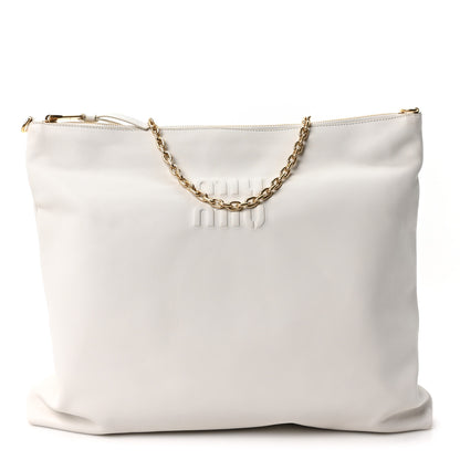 Miu Miu Soft Calf Softy Shoulder Bag Bianco 1 of 8