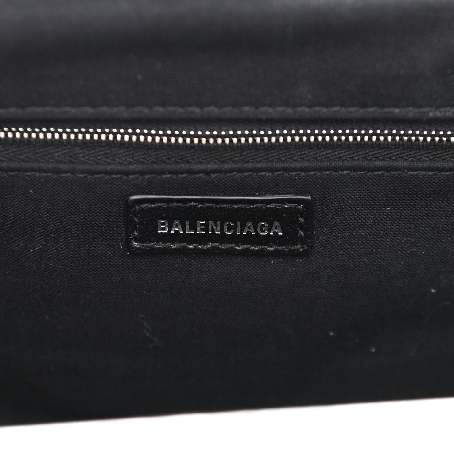 Metallic Textured Calfskin Logo XL Cloud Clutch Silver