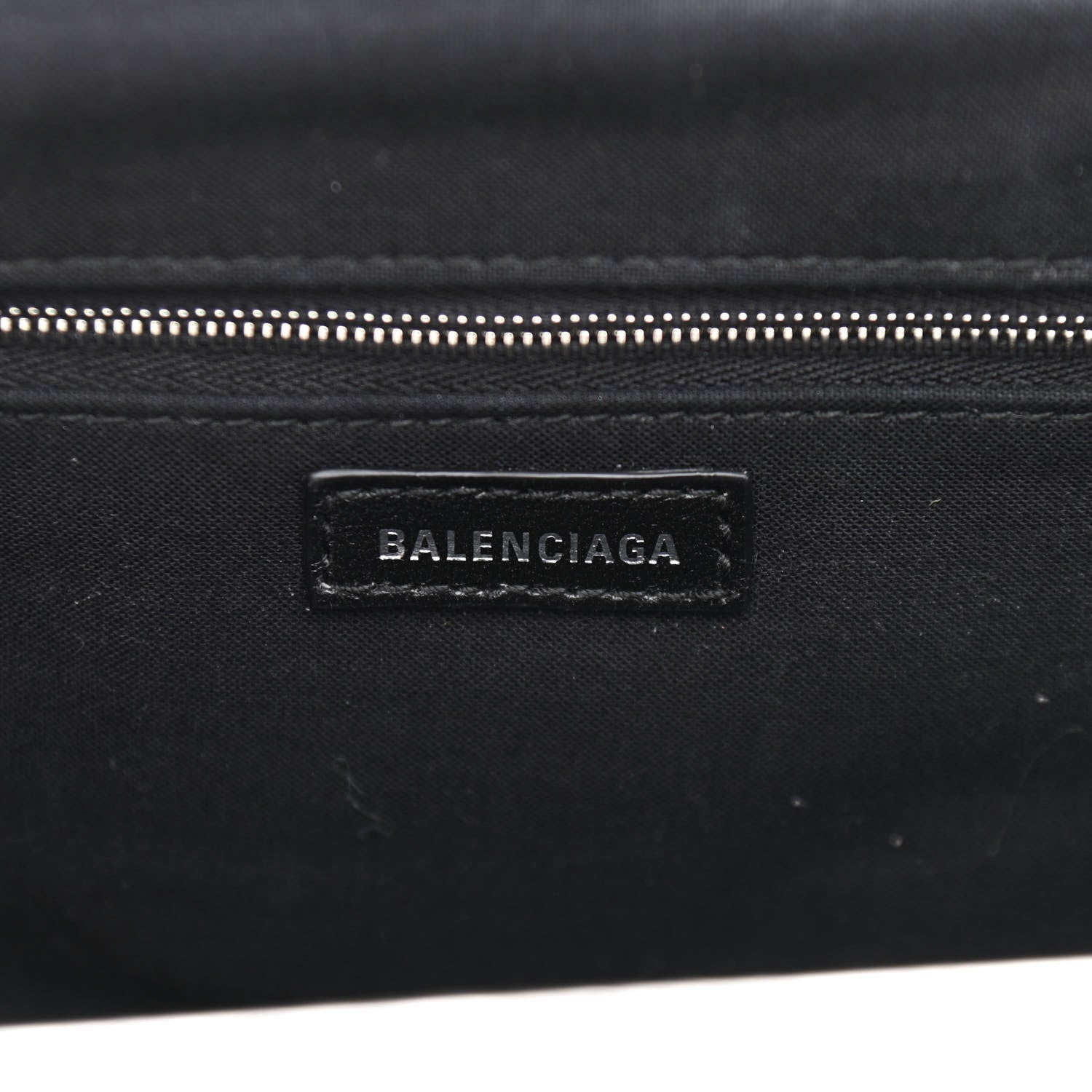 Balenciaga Metallic Textured Calfskin Logo XL Cloud Clutch Silver 6 of 10