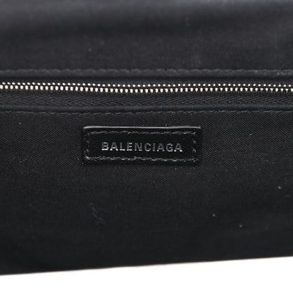 Balenciaga Metallic Textured Calfskin Logo XL Cloud Clutch Silver 6 of 10