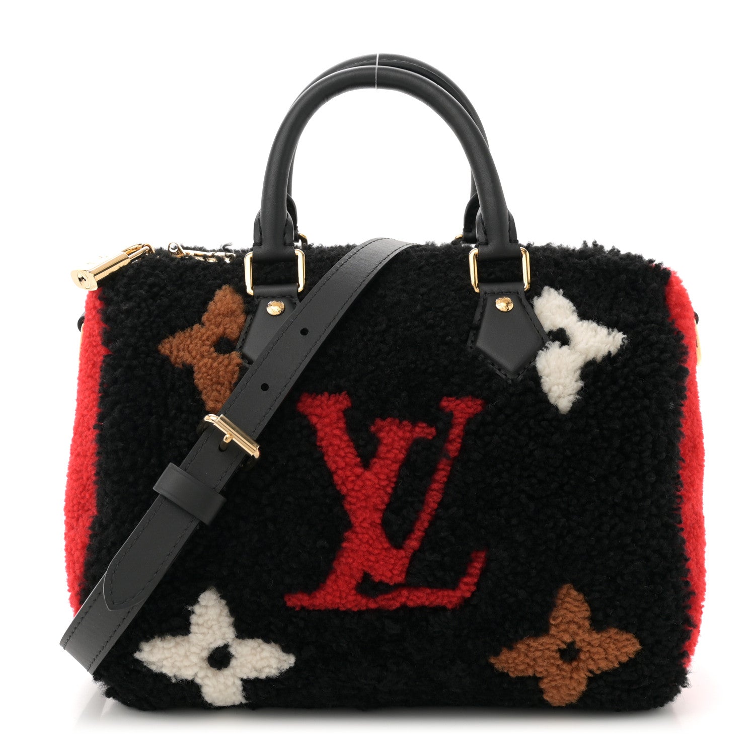 Louis Vuitton Monogram Teddy Speedy Bandouliere 25 Red 1 of 9