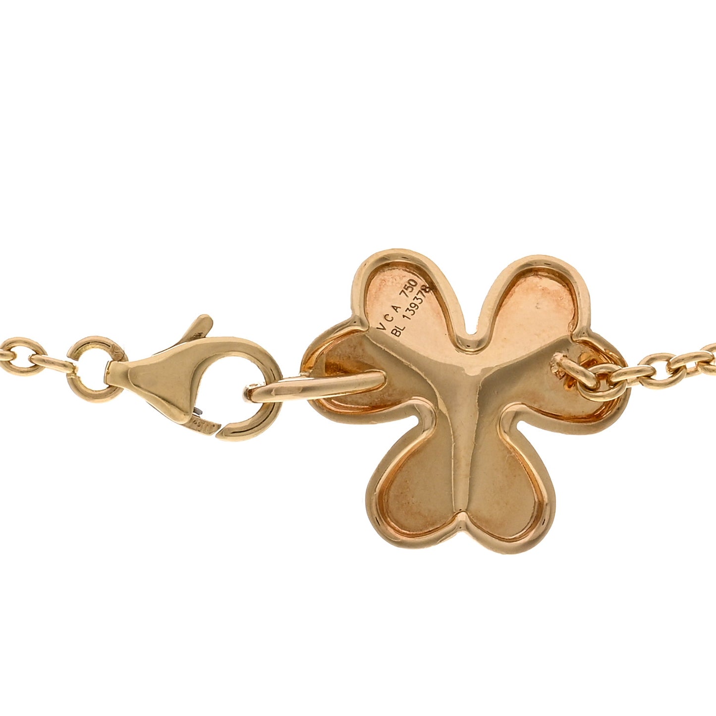 18K Yellow Gold Diamond Frivole 9 Flowers Necklace