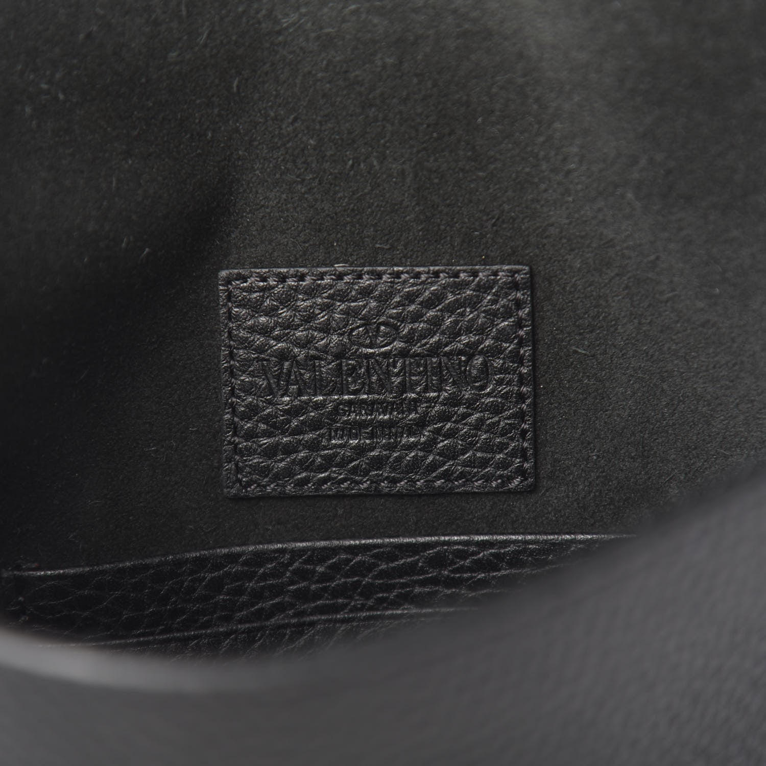 Valentino Garavani Pebbled Calfskin Medium Rockstud Envelope Flat Wristlet Pouch Black 8 of 8