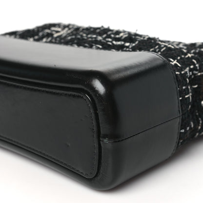 Chanel Tweed Calfskin Quilted Medium Gabrielle Hobo Black White 10 of 10