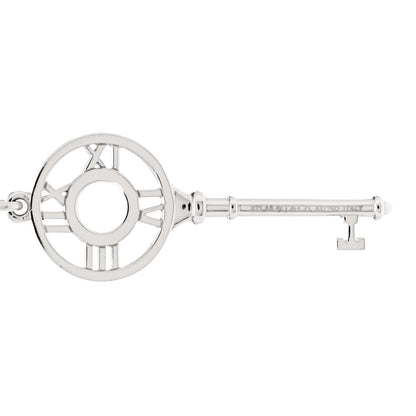 Tiffany 18K White Gold Diamond Atlas Key Pendant Necklace 4 of 7