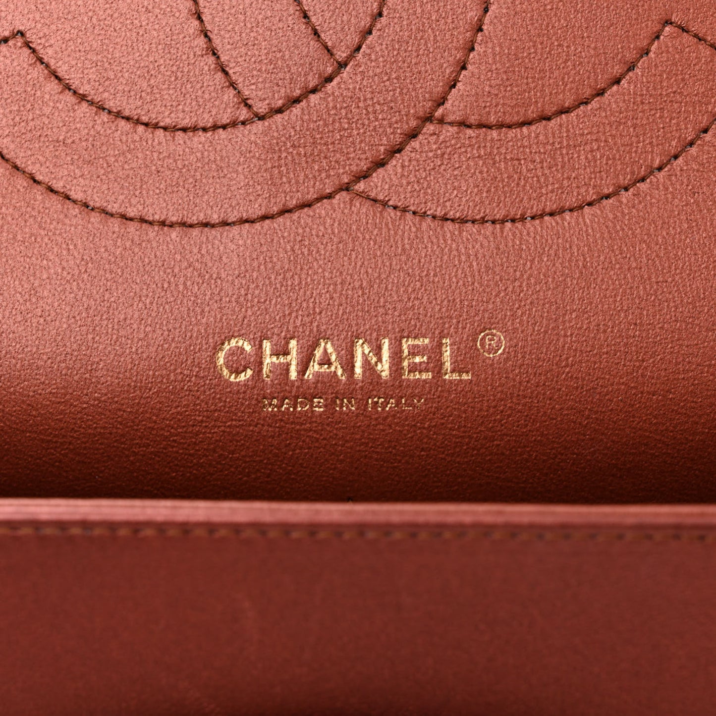 Metallic Lambskin Quilted Jumbo Double Flap Copper