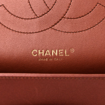 Chanel Metallic Lambskin Quilted Jumbo Double Flap Copper 6 of 12