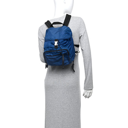 Prada Tessuto Nylon Montagna Small Single Buckle Backpack Blue 3 of 12