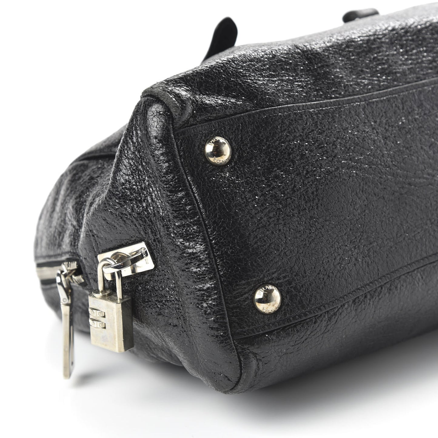 Vernice Naplak Zipper Bowler Tote Black