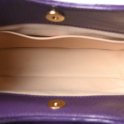 Chanel Shiny Crumpled Calfskin Quilted Small Wavy CC Hobo Purple 5 of 11