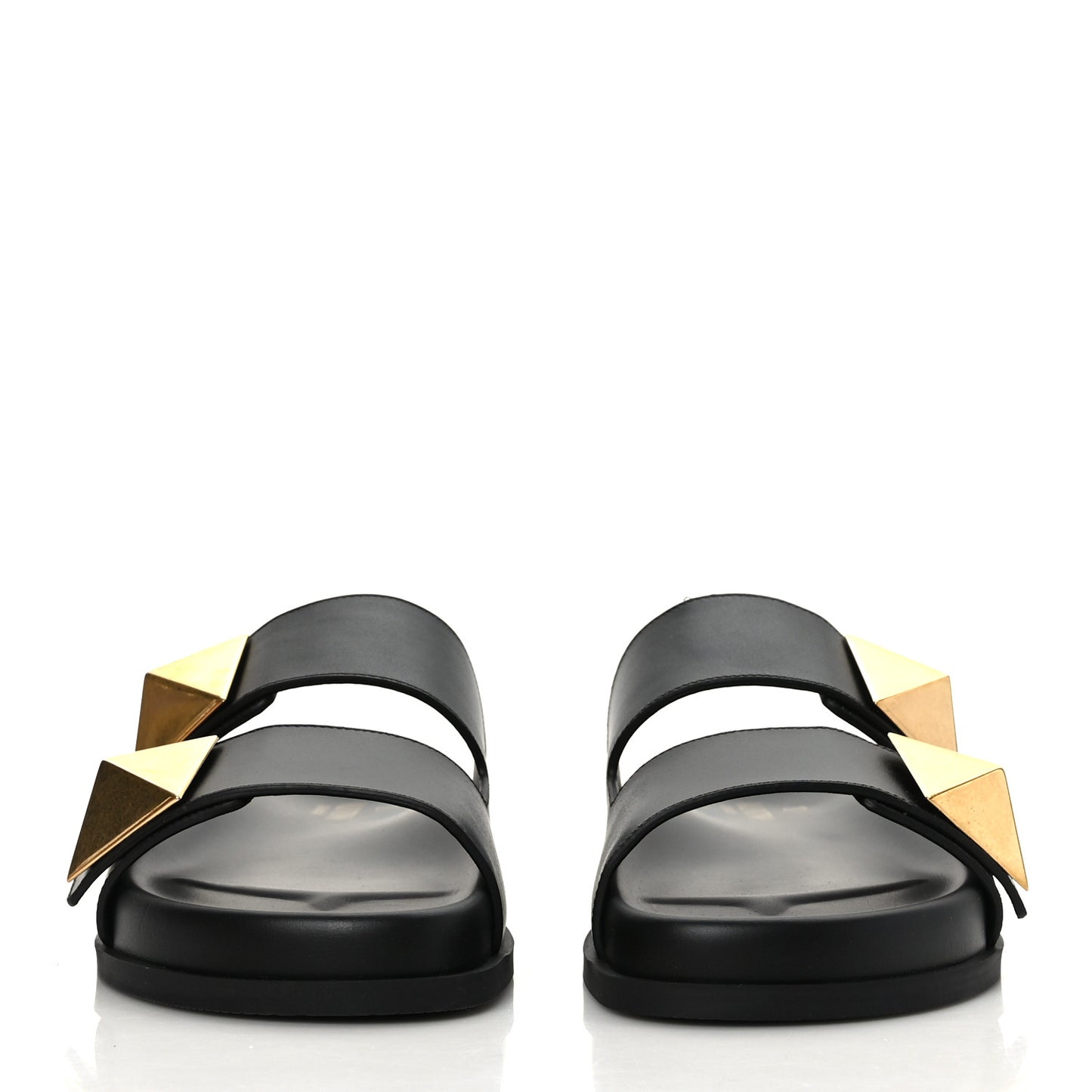 Nappa Roman Stud Slide Sandals 40 Black