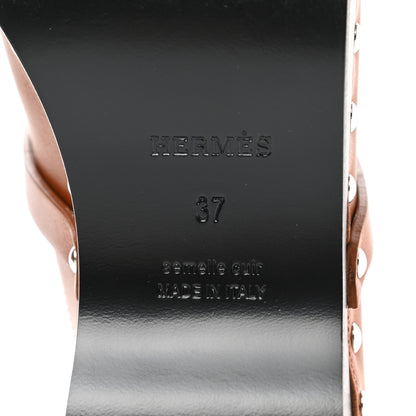 Hermes Heritage Calfskin Carlotta Mules 37 Naturel 6 of 9