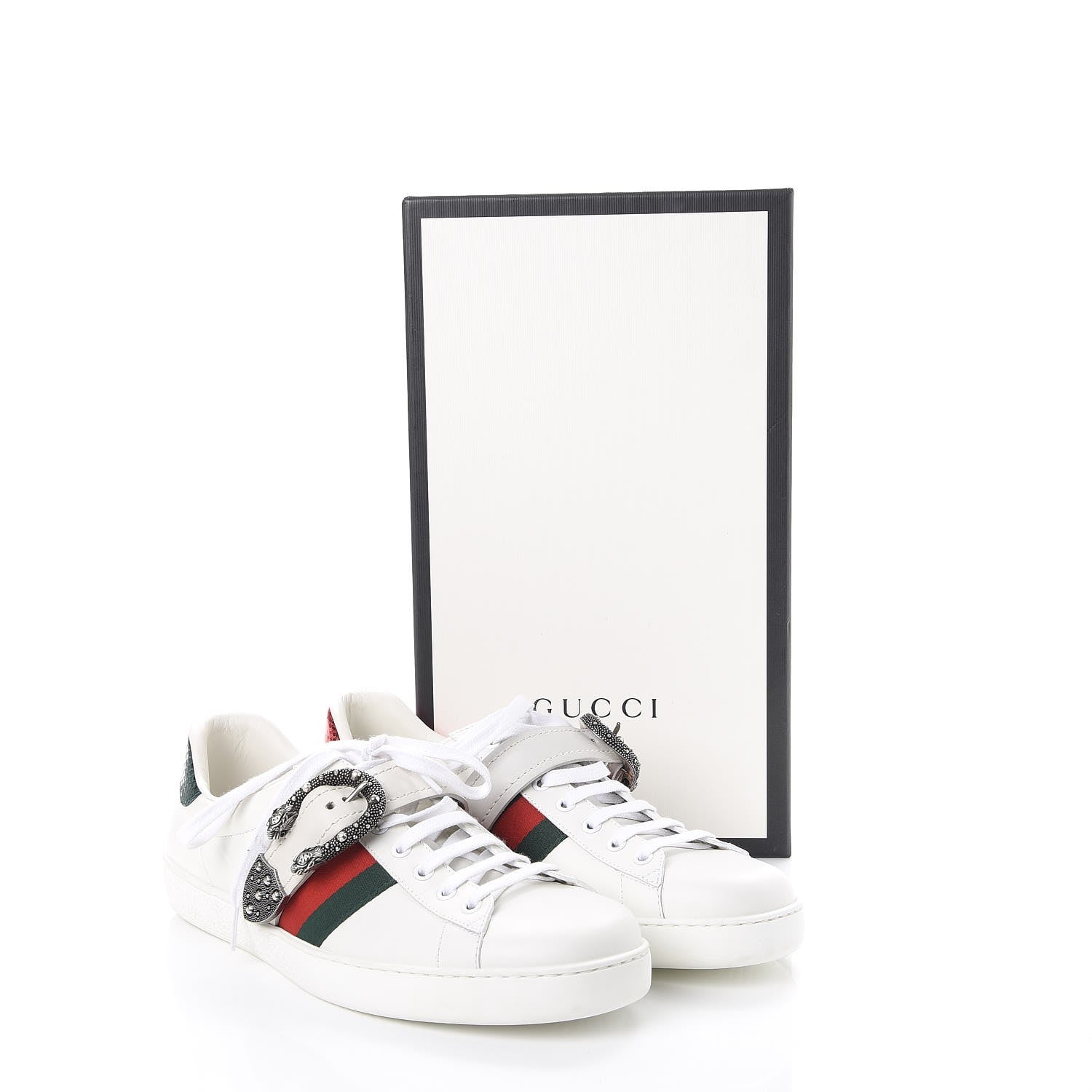 Gucci Calfskin Ayers Web Mens Dionysus Ace Sneakers 11 White 12 of 12