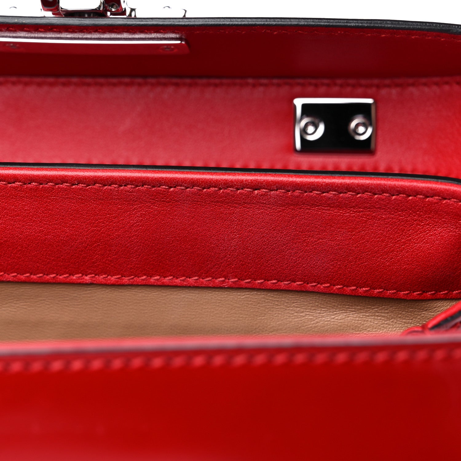 Gucci Regent Calfskin Bamboo Mini Lady Lock Top Handle Bag Hibiscus Red 12 of 13