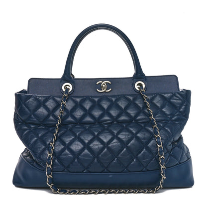 Chanel Aged Calfskin Quilted Be CC Tote Blue 1 of 12