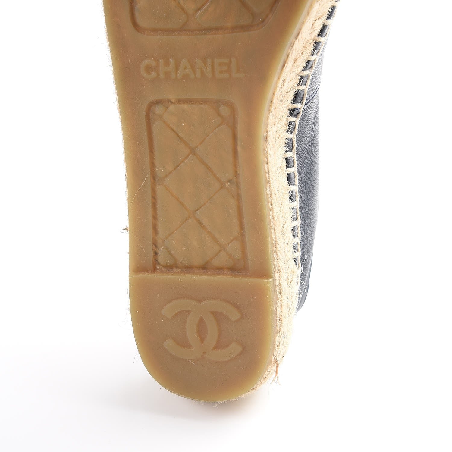 Chanel Lambskin CC Espadrilles 35 Navy Black 8 of 12