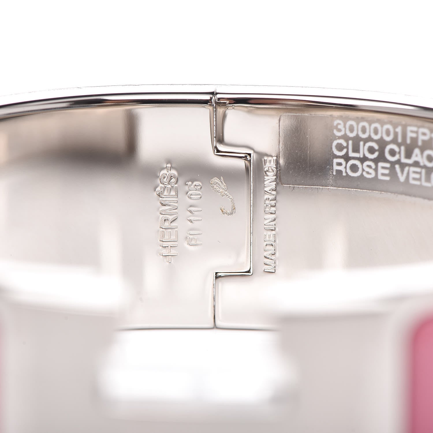 Hermes Enamel Wide Clic Clac H Bracelet PM Rose Velours 4 of 5