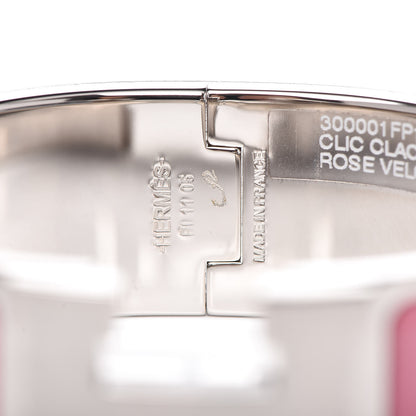 Hermes Enamel Wide Clic Clac H Bracelet PM Rose Velours 4 of 5