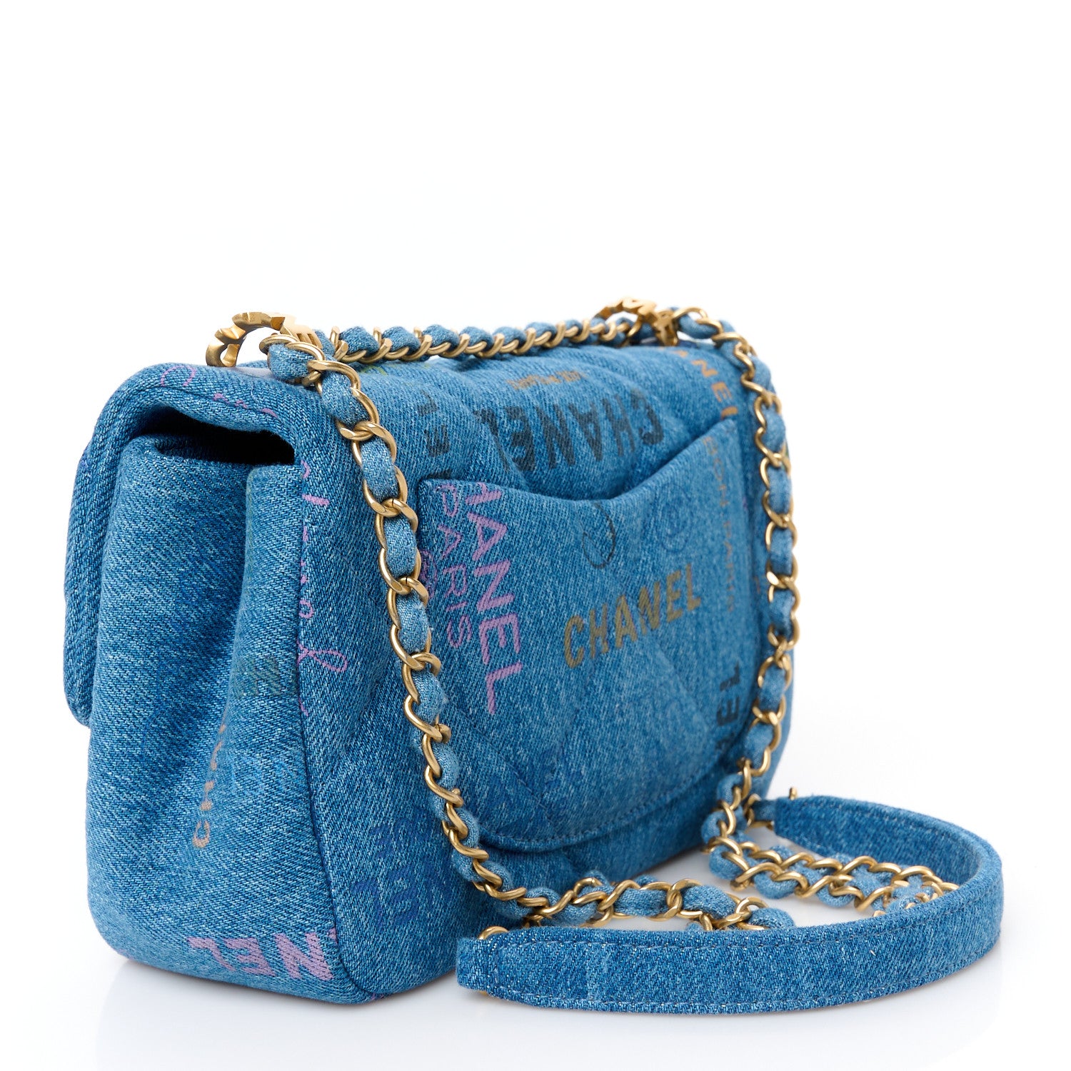 Chanel Denim Quilted Mini Denim Mood Rectangular Flap Blue Multicolor 3 of 12