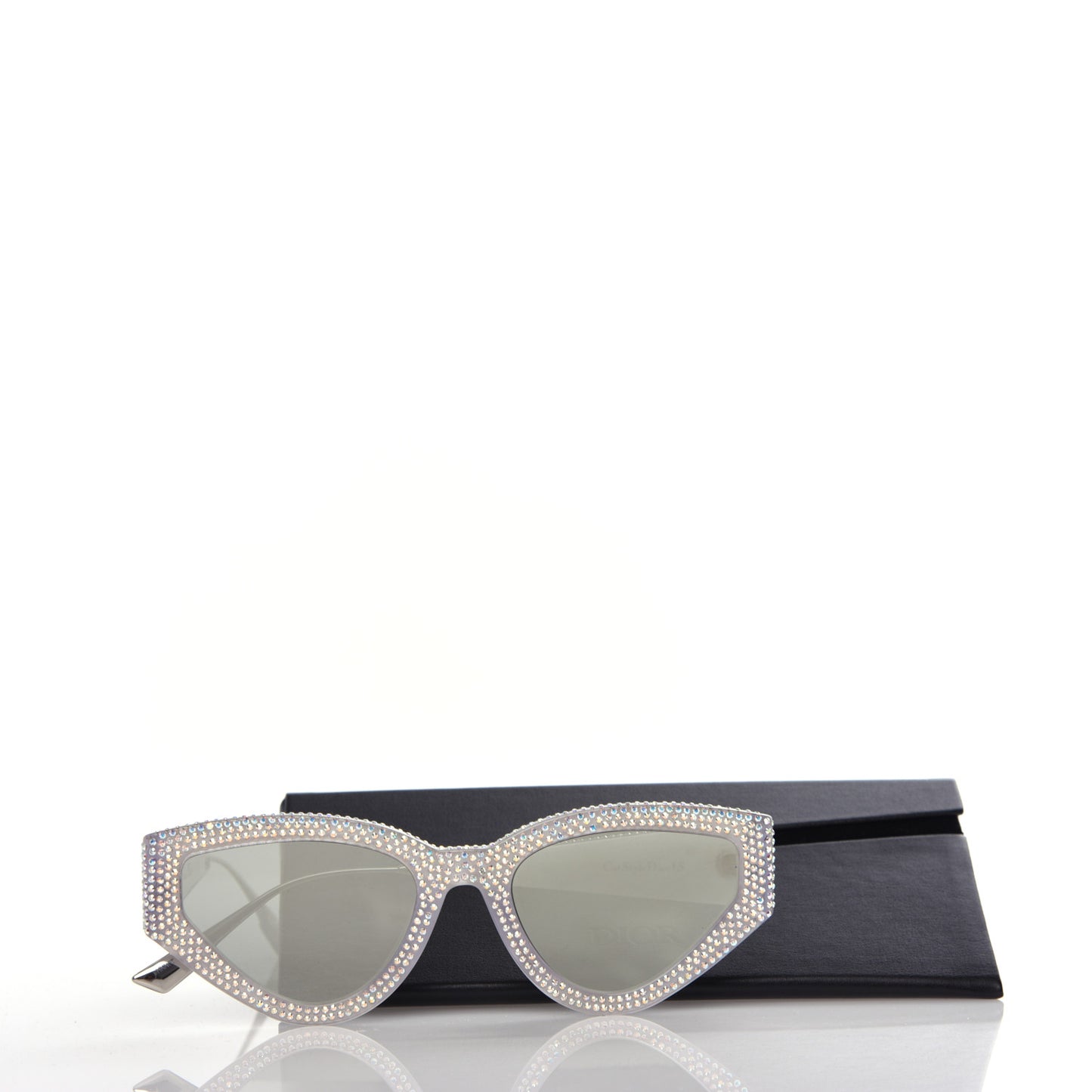 Acetate Crystal CatStyleDior1S Sunglasses Silver