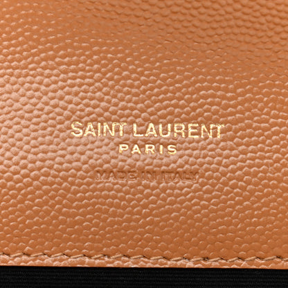 Saint Laurent Grain De Poudre Matelasse Chevron Monogram Cassandre Flap Pouch Natural Dark 6 of 10