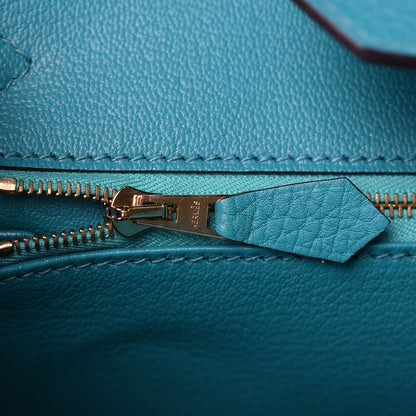 Hermes Taurillon Clemence Birkin 30 Bleu Paon 17 of 31