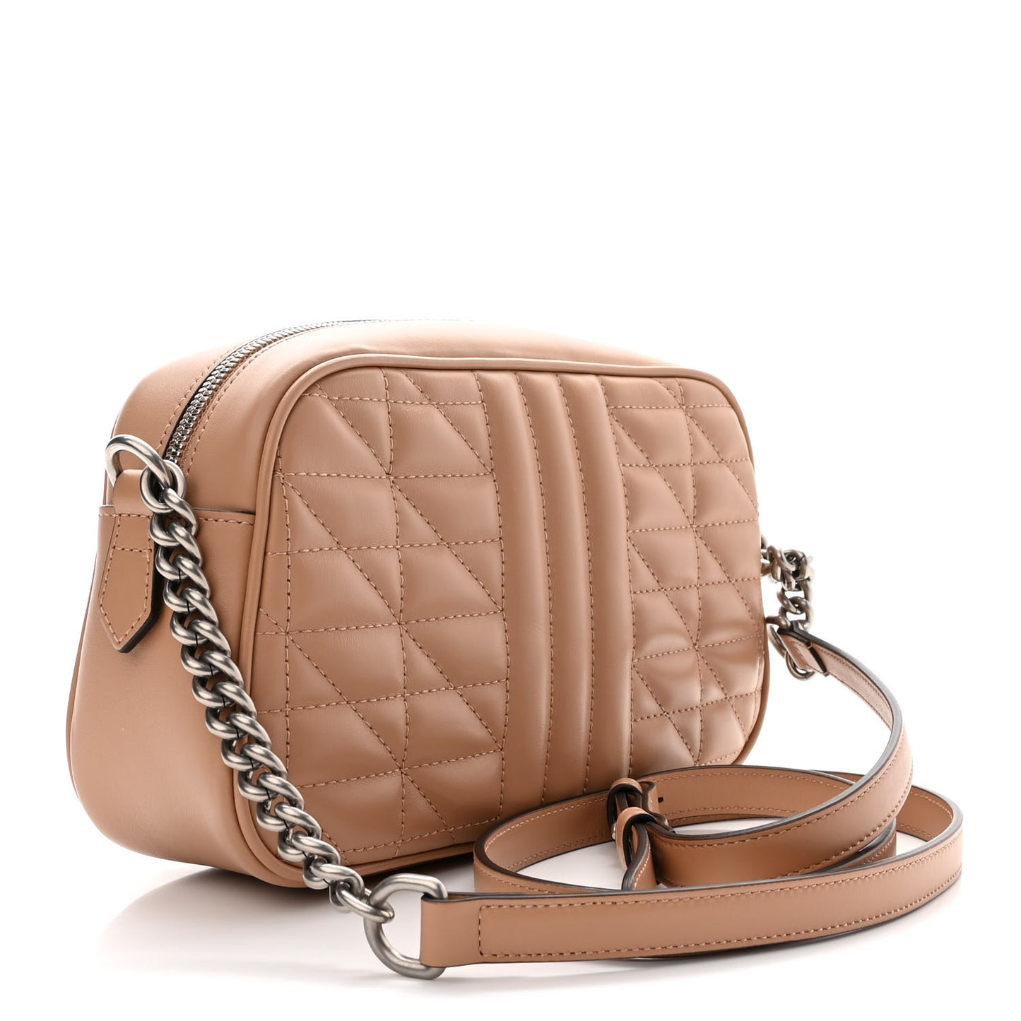 Calfskin Matelasse Aria Small GG Marmont Chain Shoulder Bag Camelia