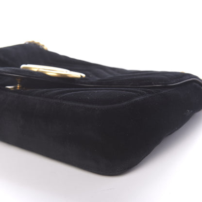 Gucci Velvet Matelasse Medium GG Marmont Shoulder Bag Black 10 of 15