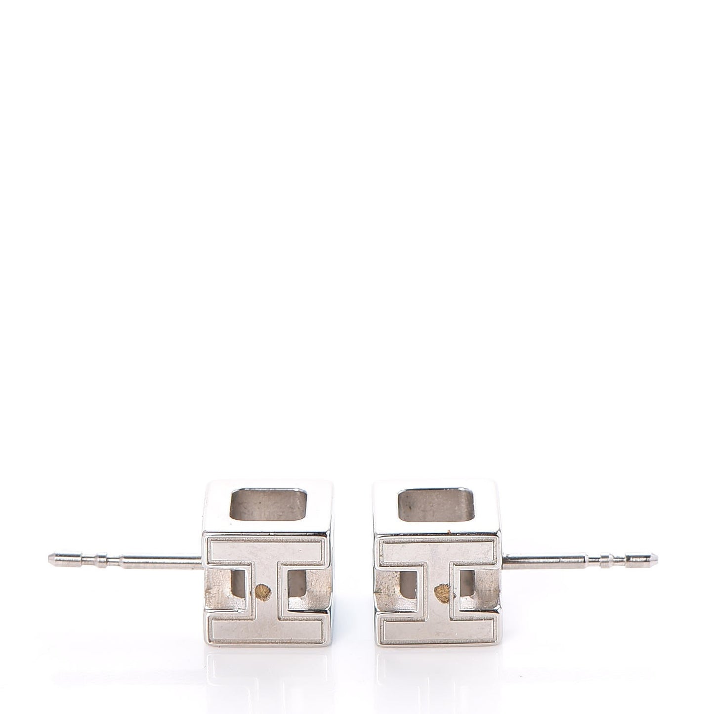 Palladium Lacquered Cage d'H Earrings Bleu Atoll