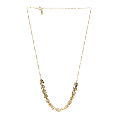 Tiffany 18K Yellow Gold Diamond Victoria Vine East West Necklace 3 of 4