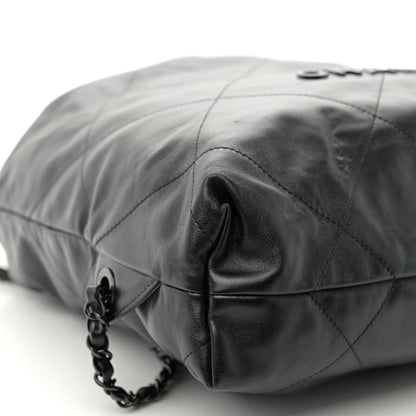 Chanel Shiny Calfskin Quilted Chanel 22 Backpack So Black 9 of 11