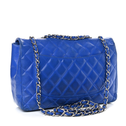 Chanel Lambskin Quilted Jumbo Single Flap Blue 3 of 11