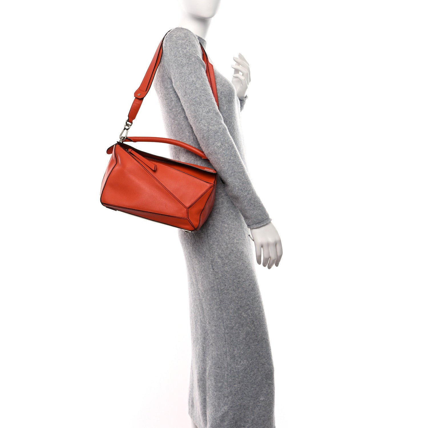 Loewe Calfskin Medium Puzzle Bag Orange 2 of 10