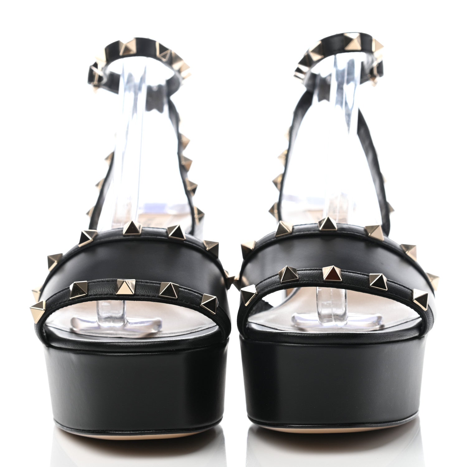 Valentino Garavani Calfskin Rockstud 35/75mm Platform Sandals 37 Black 2 of 8