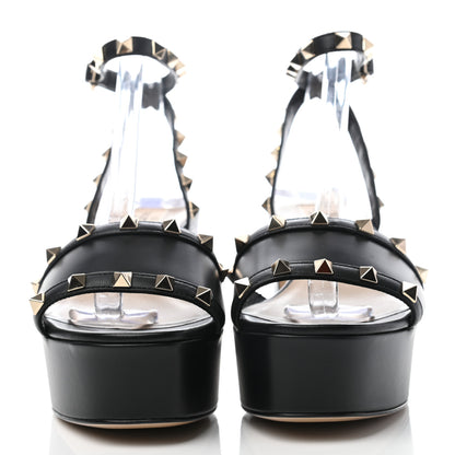 Valentino Garavani Calfskin Rockstud 35/75mm Platform Sandals 37 Black 2 of 8