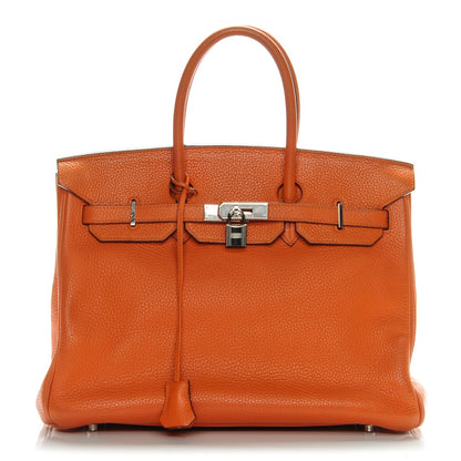 Hermes Taurillon Clemence Birkin 35 Orange 1 of 30