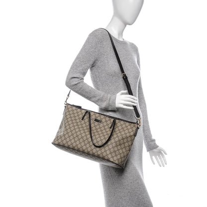 Gucci GG Supreme Monogram Medium Zippered Tote Dark Brown 2 of 14