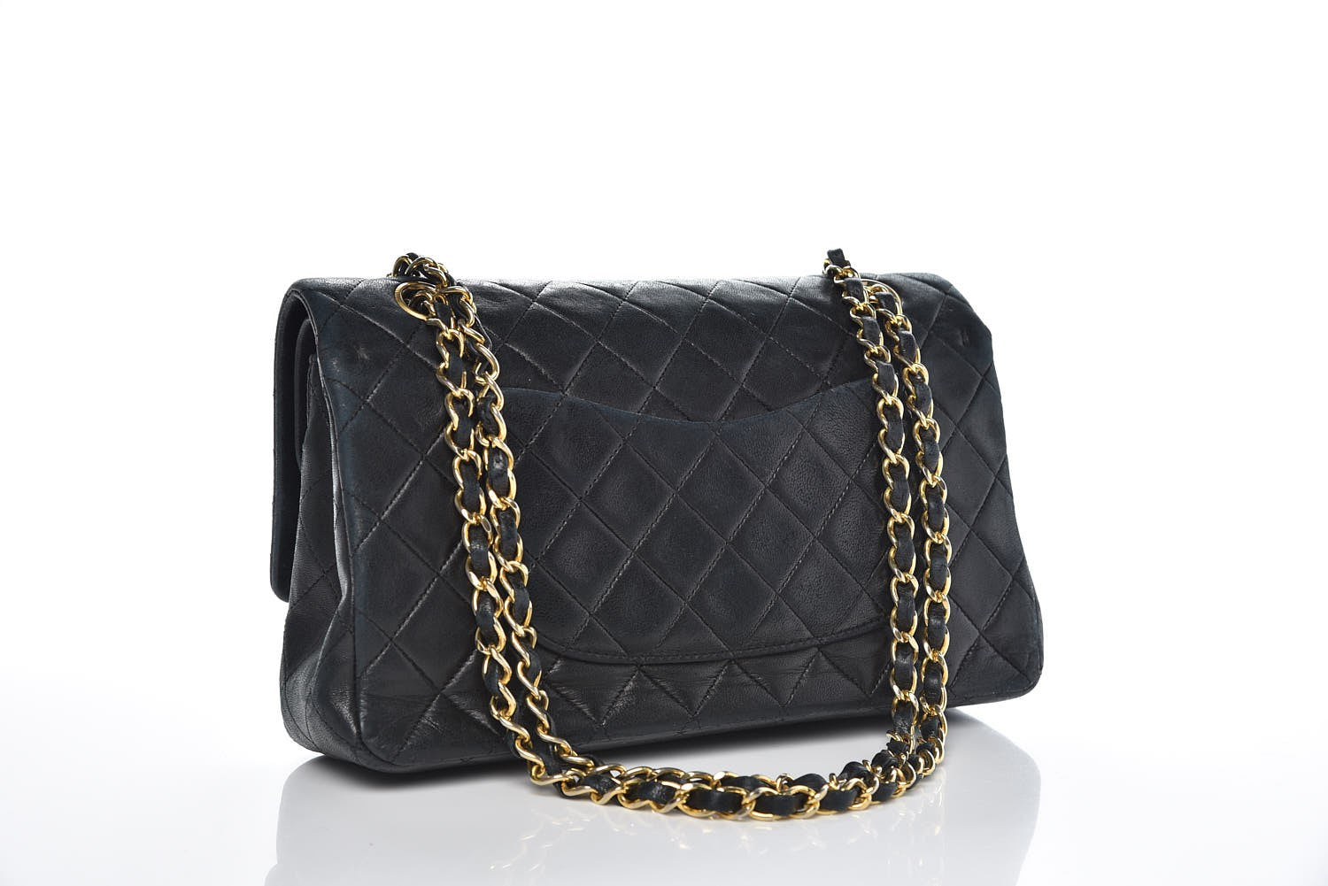 Chanel Lambskin Quilted Medium Double Flap Black 13 of 18