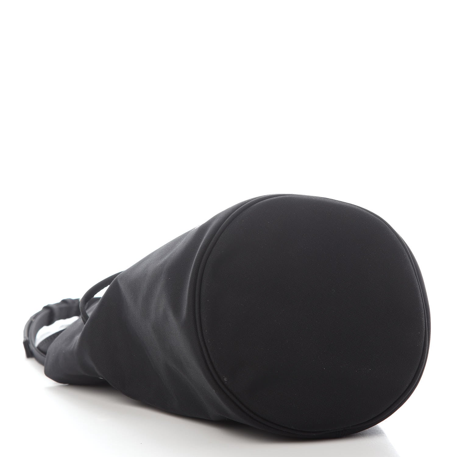 Balenciaga Recycled Sport Nylon Logo Embroidered Wheel Drawstring Bucket Bag Black 3 of 7
